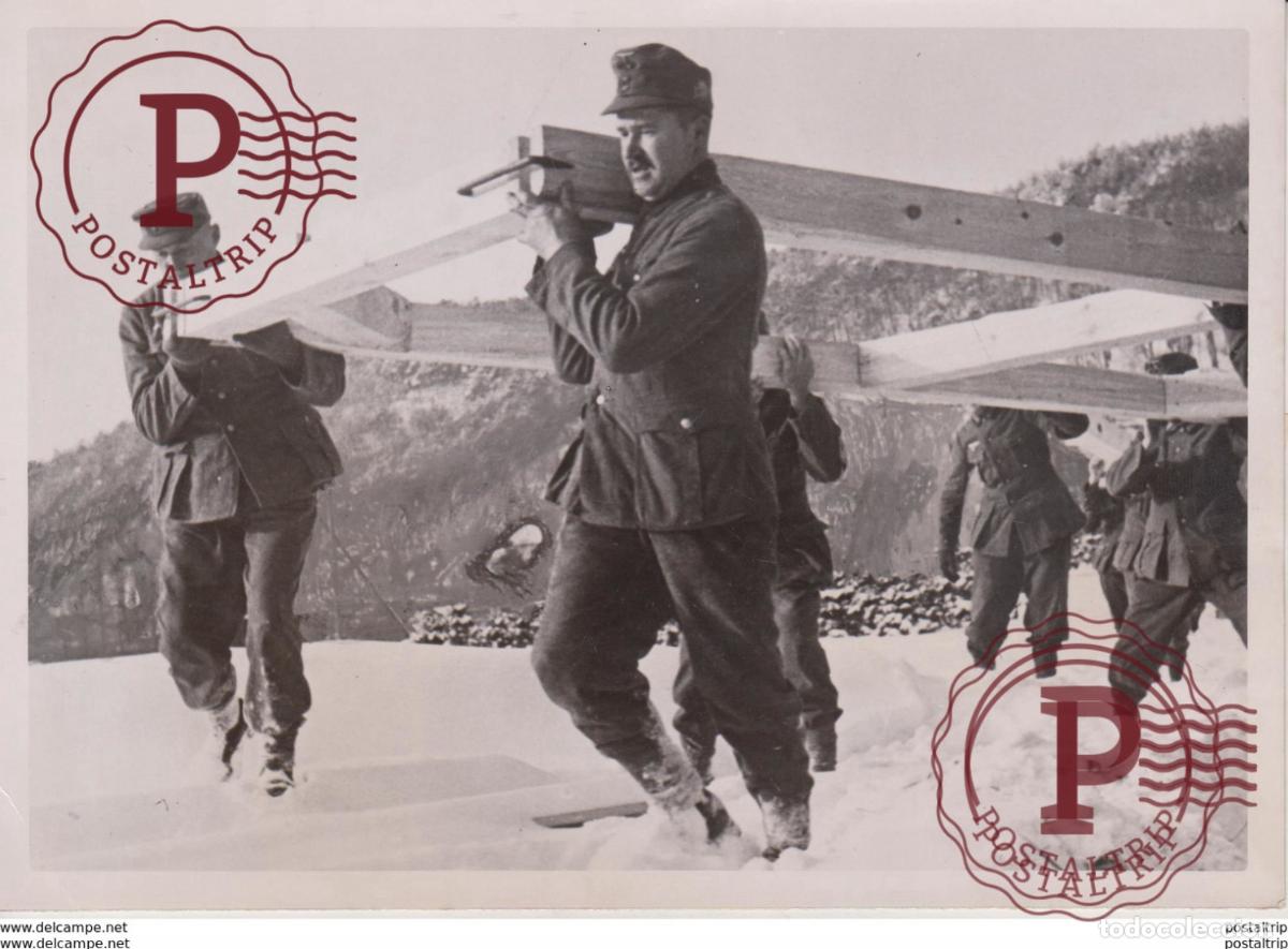 Militaria: GEBIRGSJAGER HUTTENBAU FOTO DE PRESSE WW2 WWII WORLD WAR 2 WELTKRIEG aleman deutchland
