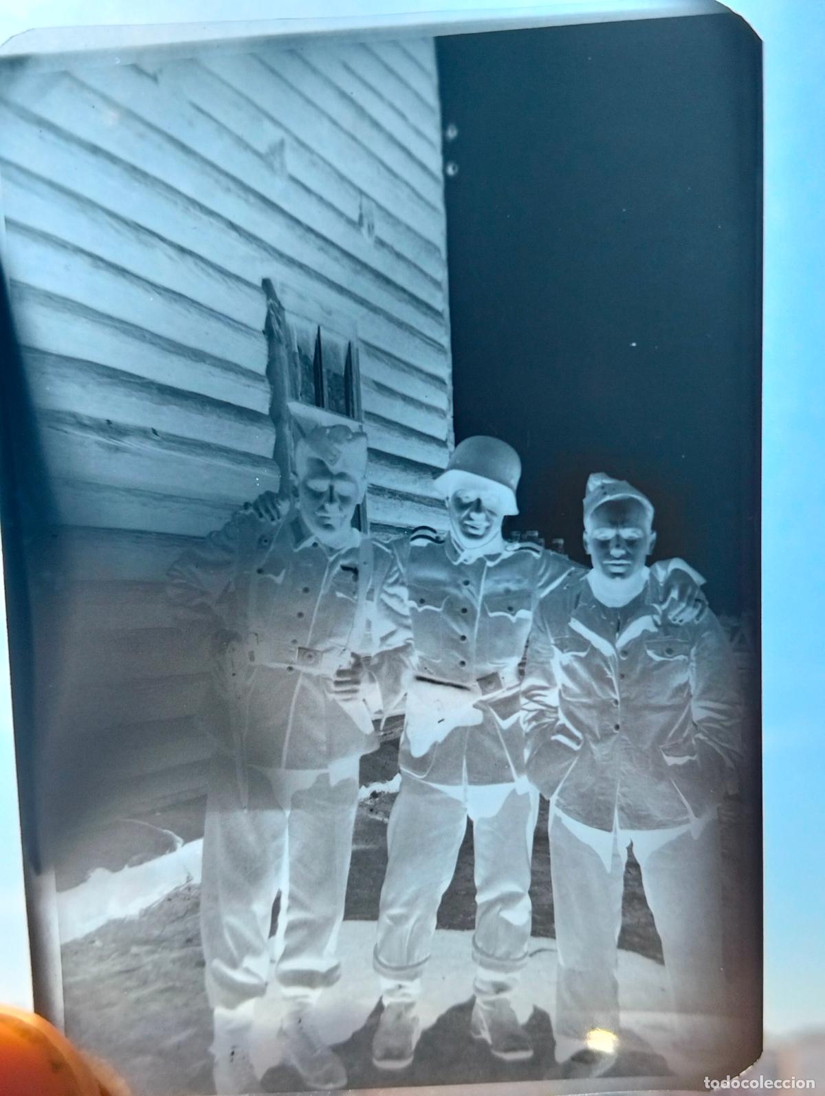 Military Antiques: DIVISION AZUL CONJUNTO DE 28 NEGATIVOS DE 6 X 8,5 CM DE DIVISIONARIO EN CAMPA&Ntilde;A ZONA SAN PETERSBURGO