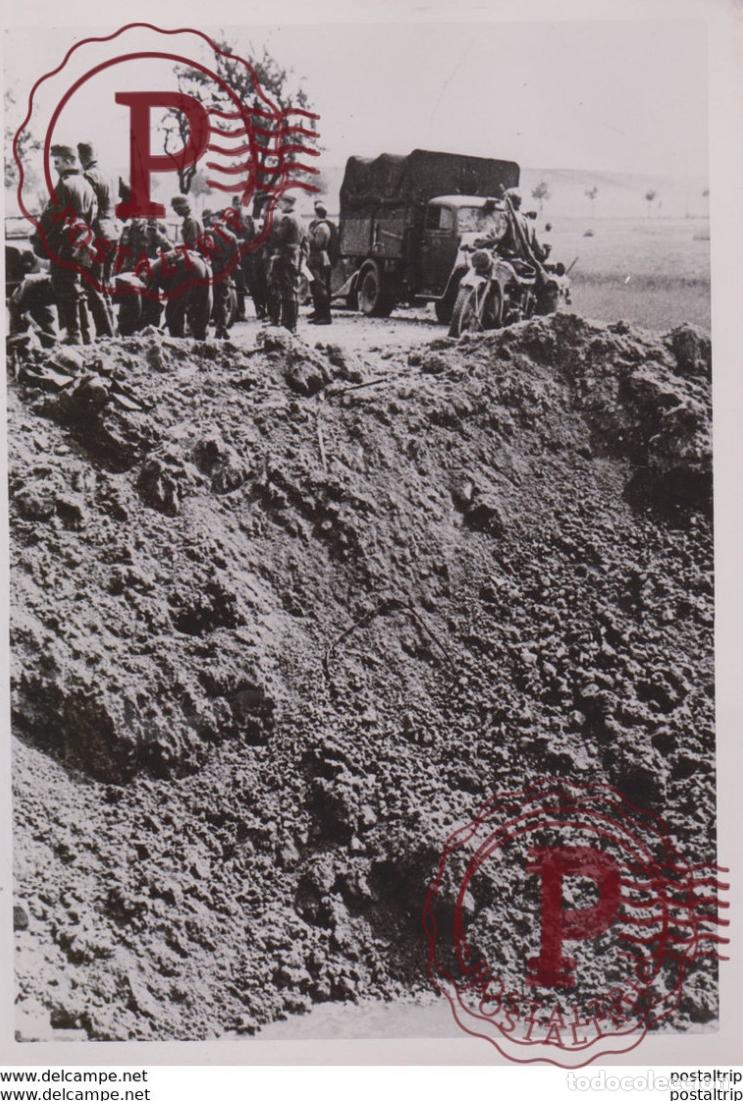 Militaria: STRASSENSPRENGUNGEN FRANKREICH FRANCE FOTO DE PRESSE WW2 WWII WORLD WAR 2 WELTKRIEG aleman deutch