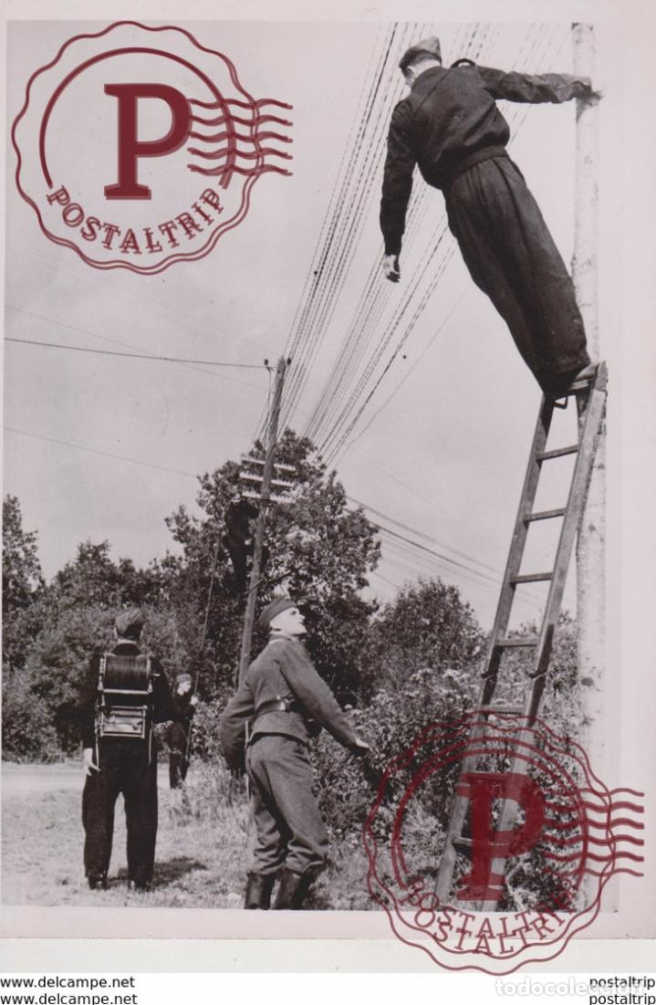 Militaria: LEITUNGSBAU FOTO DE PRESSE WW2 WWII WORLD WAR 2 WELTKRIEG aleman deutchland