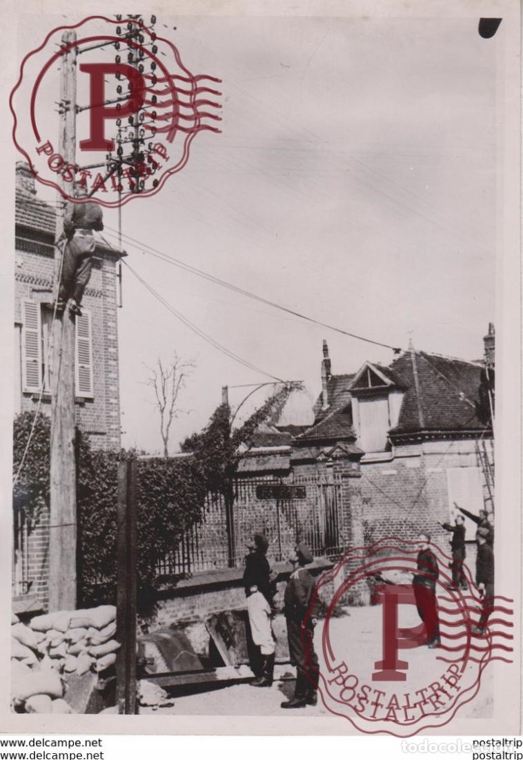 Militaria: FRANKREICH FRANCE LEITUNGSBAU FOTO DE PRESSE WW2 WWII WORLD WAR 2 WELTKRIEG aleman deutchland