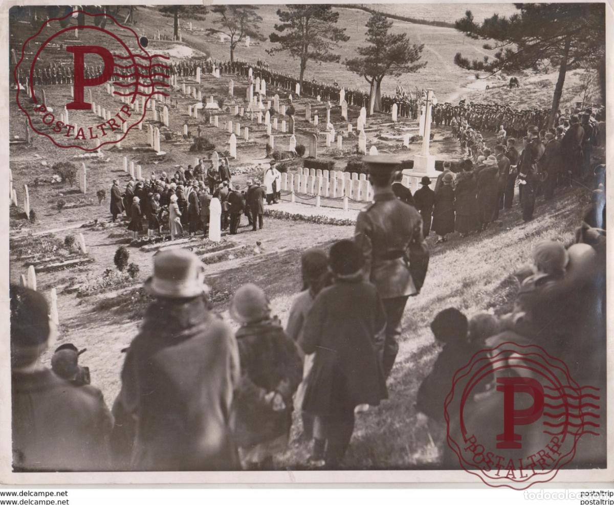 Militaria: ZEEBRUGGE BELGIE BELGIQUE CEREMONY ST JAMES CEMETERY DOVER 25 * 20 CM Fonds Victor FORBIN 1864-1947