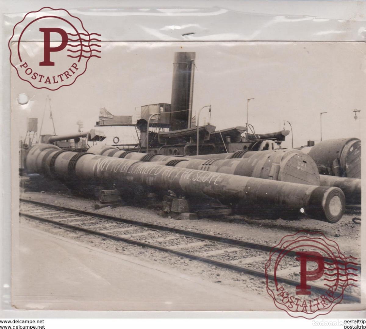 Militaria: NAVAL WIT HUGE GUN DOCKYARD BRITISH WESTERN FRONT IN FRANCE +-&nbsp;20*15CM