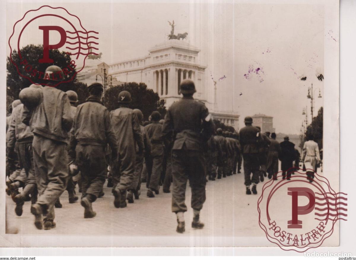 Militaria: 1944 ROM ITALY ENGLISCHE UND AMERIKANISCHE KRIEGSGEFANGENE DEUTSCHE SOLDATEN PRISONERS 18*13CM
