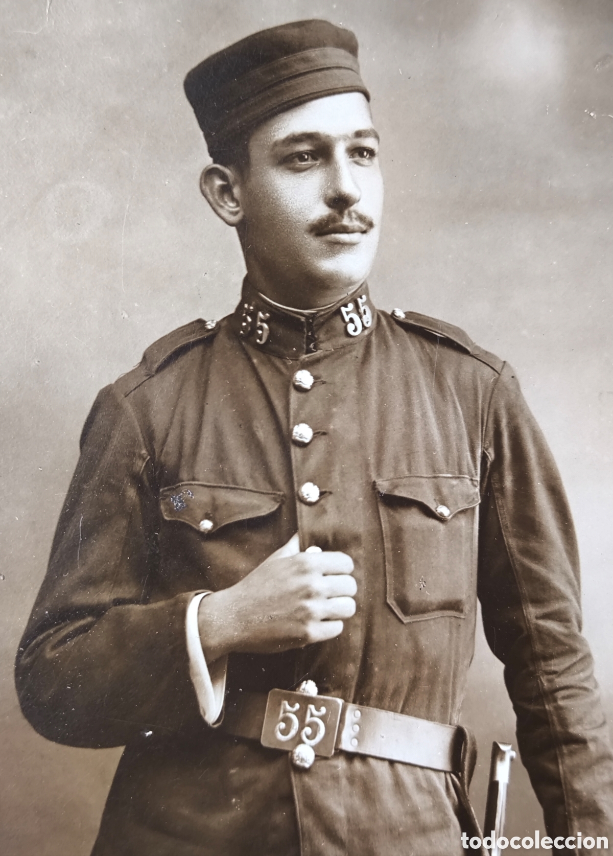 Militaria: FOTOGRAF&Iacute;A RETRATO DE ESTUDIO MILITAR RGTO. DE INFANTER&Iacute;A #55 POSTAL FOTOGR&Aacute;FICA C. 1915
