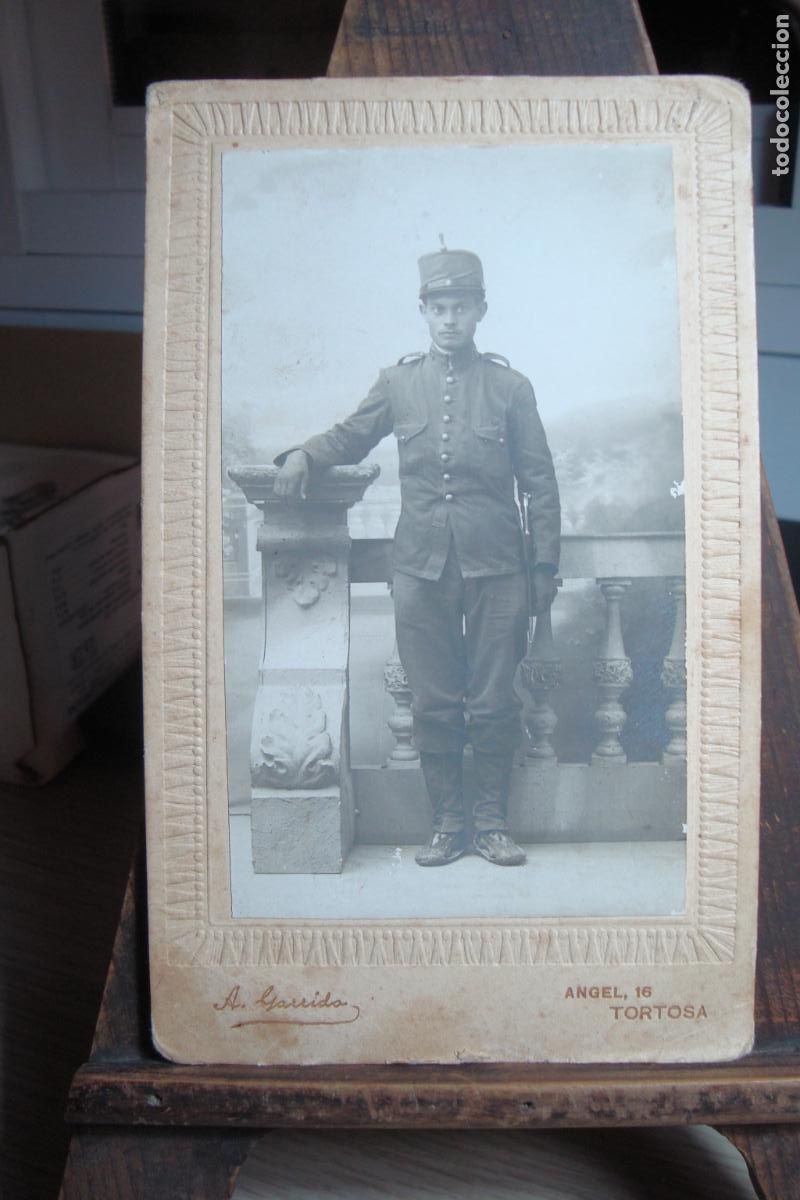 Militaria: ANTIGUA FOTOGRAFIA DE MILITAR. FOTO A. GARRIDO TORTOSA TARRAGONA A&Ntilde;OS 20?