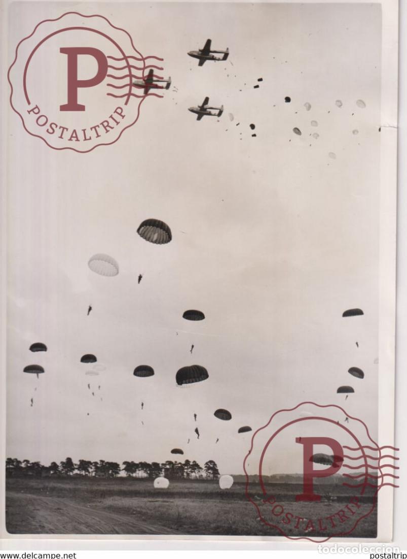 Militaria: ARNHEM PART TIME PARACHUTISTS NORFOLK KINGS JOKER T A AIRBORNE EXERCISE AMERICAN AIRCRAFT 20*15CM