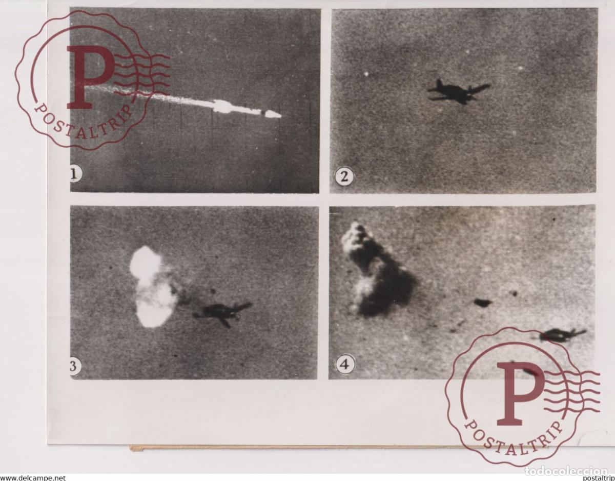 Militaria: NAVY SIDEWINDER SCORES A HIT CHINA LAKE CALIFORNIA USA AIR TO AIR GUIDED MISSILE 23*18CM