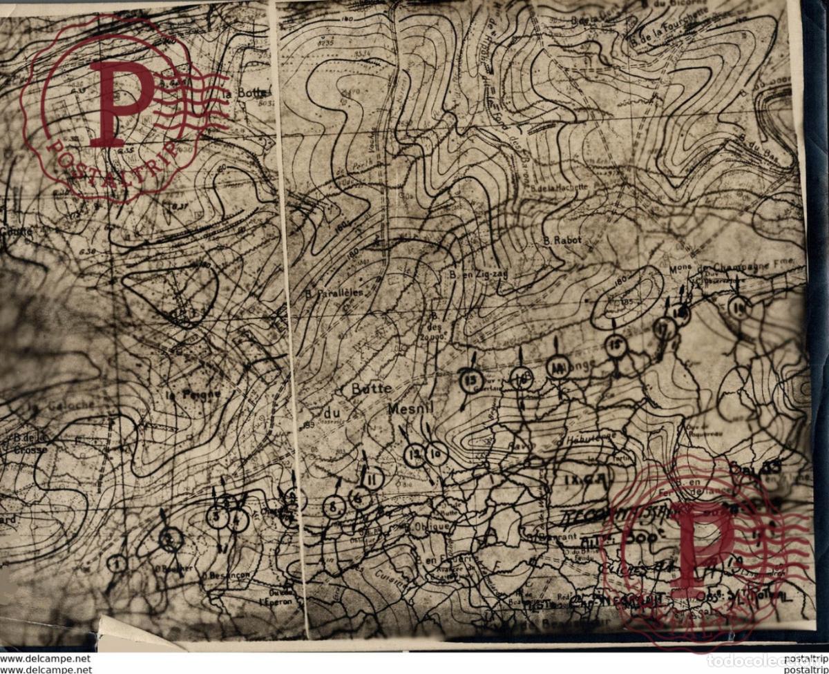 Militaria: MAPA a&eacute;rienne Militaria 24*18 CM Guerre 19141918 WW1 Photographie Originale A&eacute;rienne