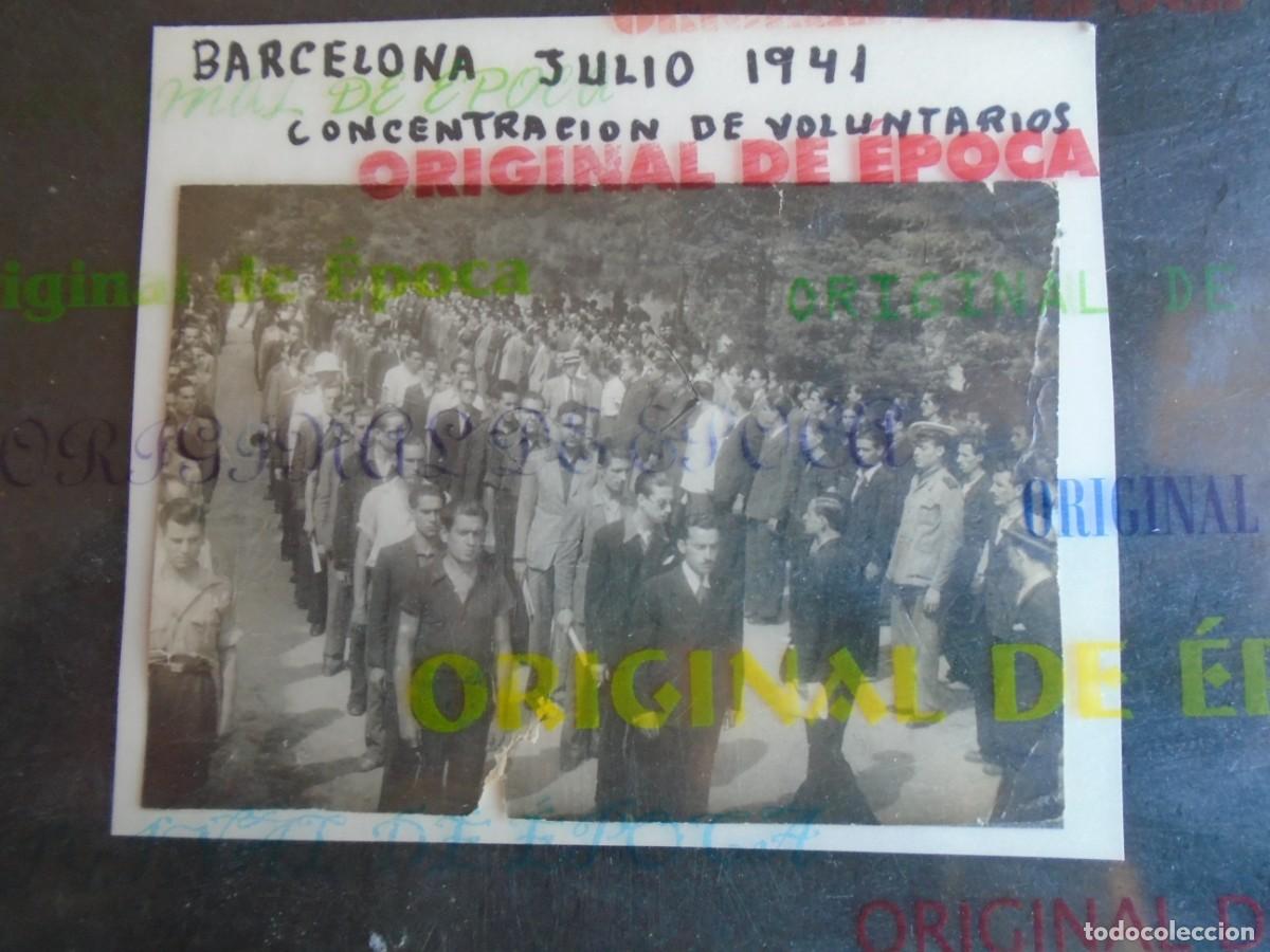 Militaria: (DA-03)FOTOGRAFIA DE VOLUNTARIOS DIVISION AZUL - BARCELONA JULIO 1941