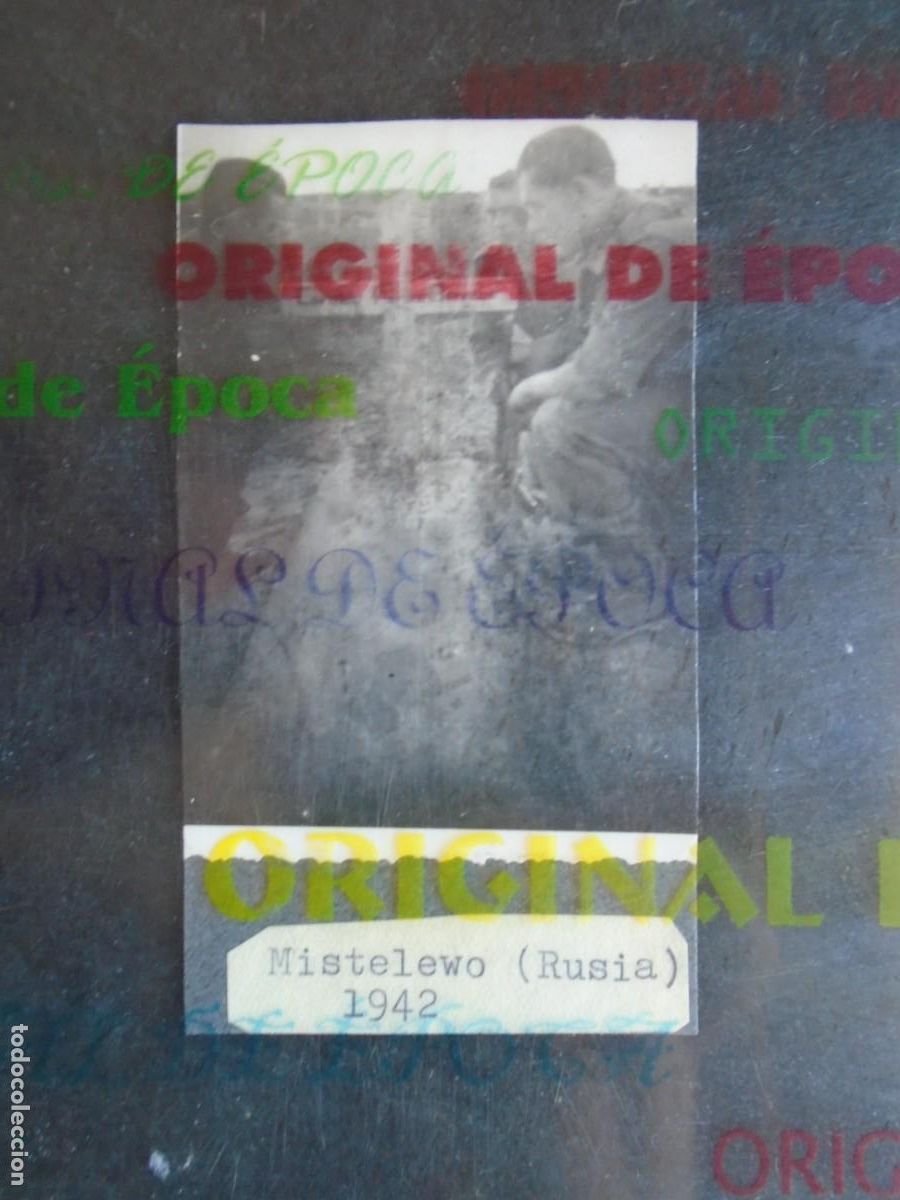 Militaria: (DA-11)FOTOGRAFIA DE SOLDADO SOBRE LA TUMBA DE UN DIVISIONARIO DIVISION AZUL-MISTELEWO(RUSIA)1942