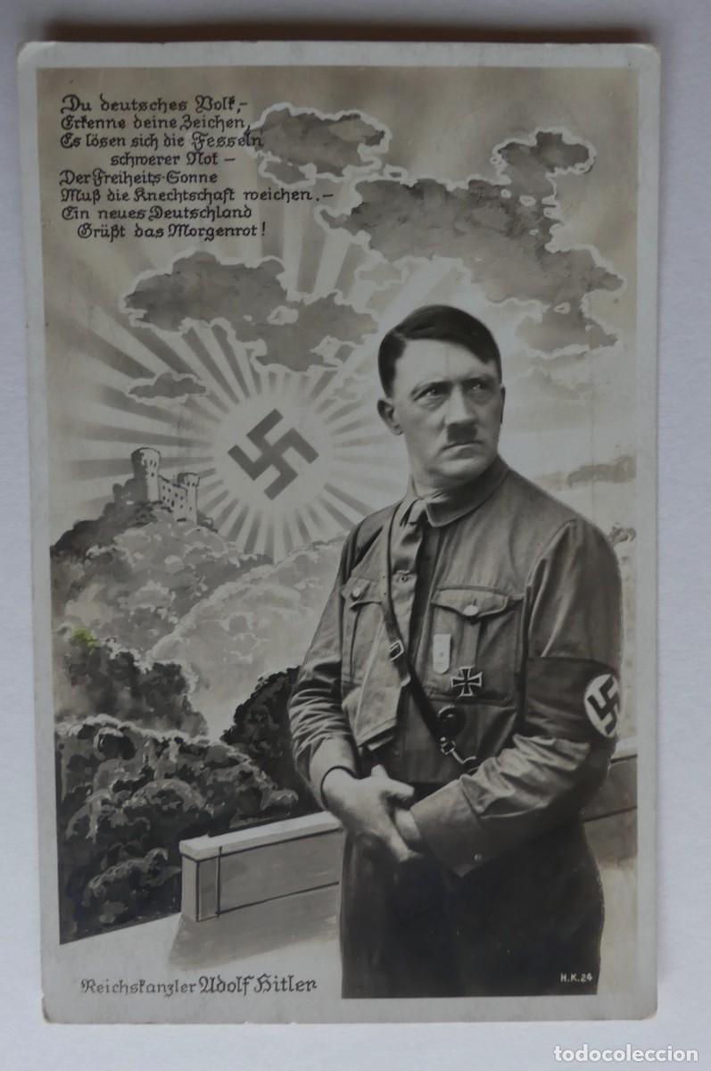 Militaria: ANTIGUA POSTAL DE ADOLF HITLER ( PAGO POR BIZUM )