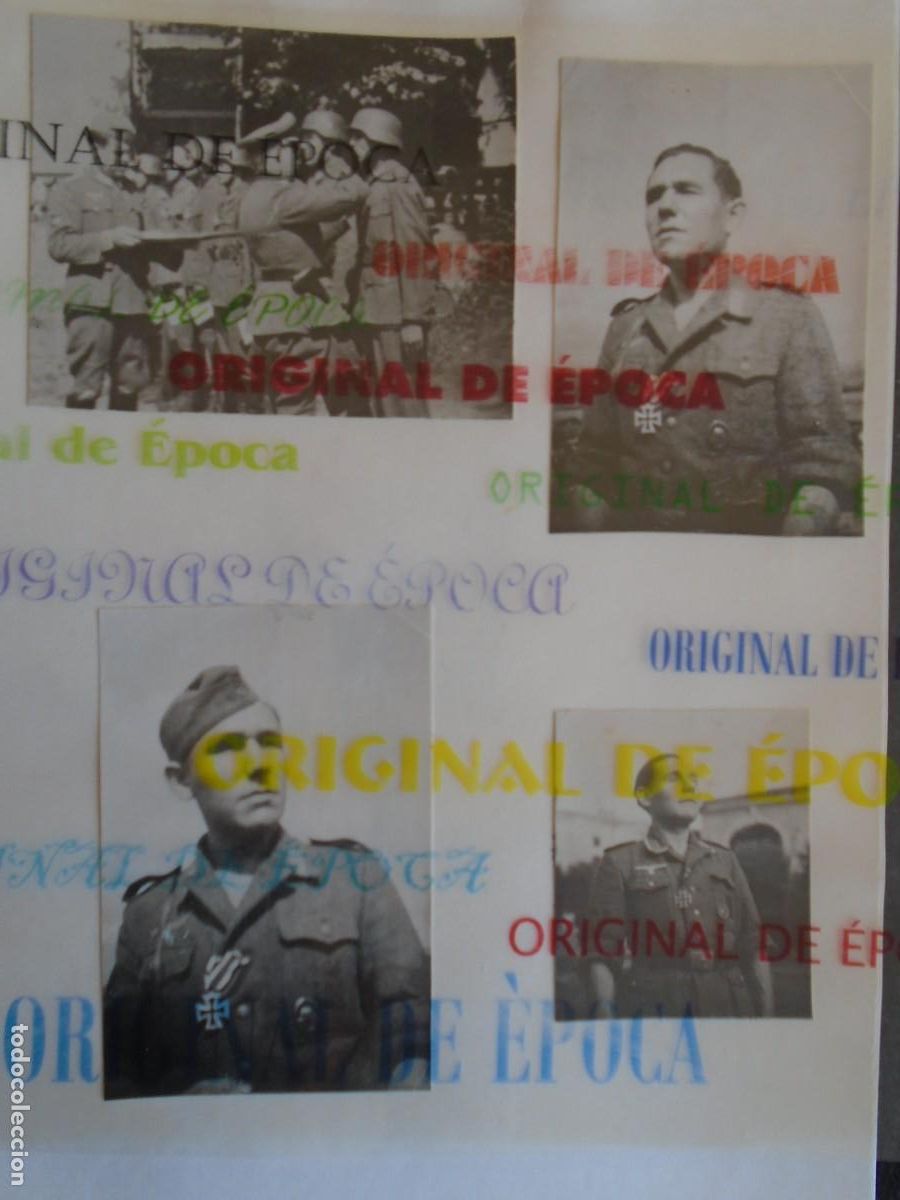 Militaria: (DA-13)LOTE DE 4 FOTOGRAFIAS DE ARTILLERO DE LA DIVISION AZUL HERIDO EN LENINGRADO CRUZ DE HIERRO