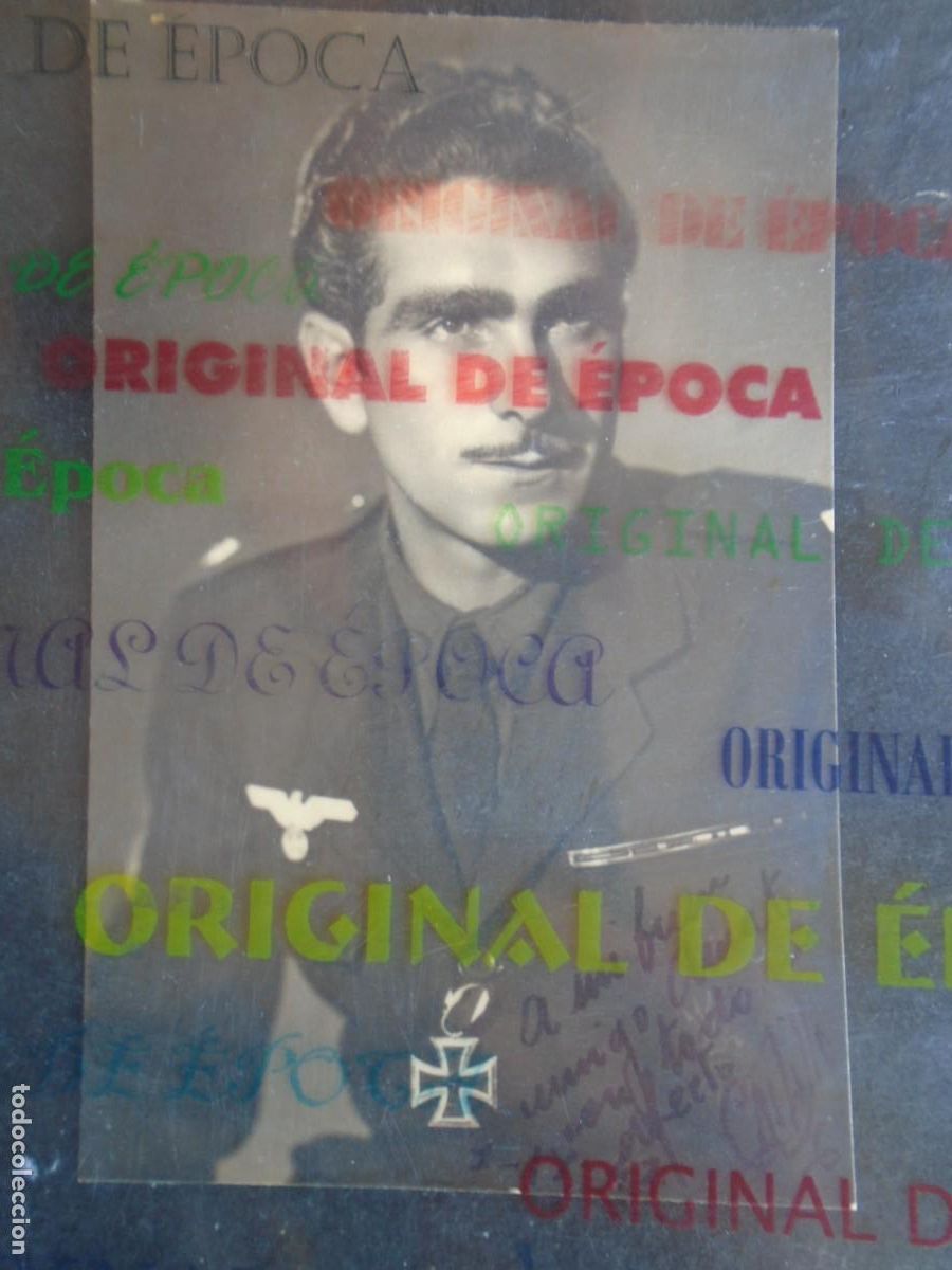 Militaria: (DA-33)FOTOGRAFIA DEDICADA DE APELLIDO CASTILLO AL ARTILLERO DIVISION AZUL HERIDO EN LENINGRADO