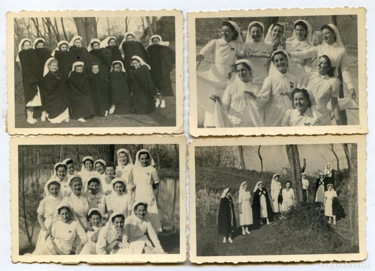 Militaria: Santander. Ocho fotograf&iacute;as damas auxiliares de Sanidad Militar, de Casa Salud Valdecilla 1939