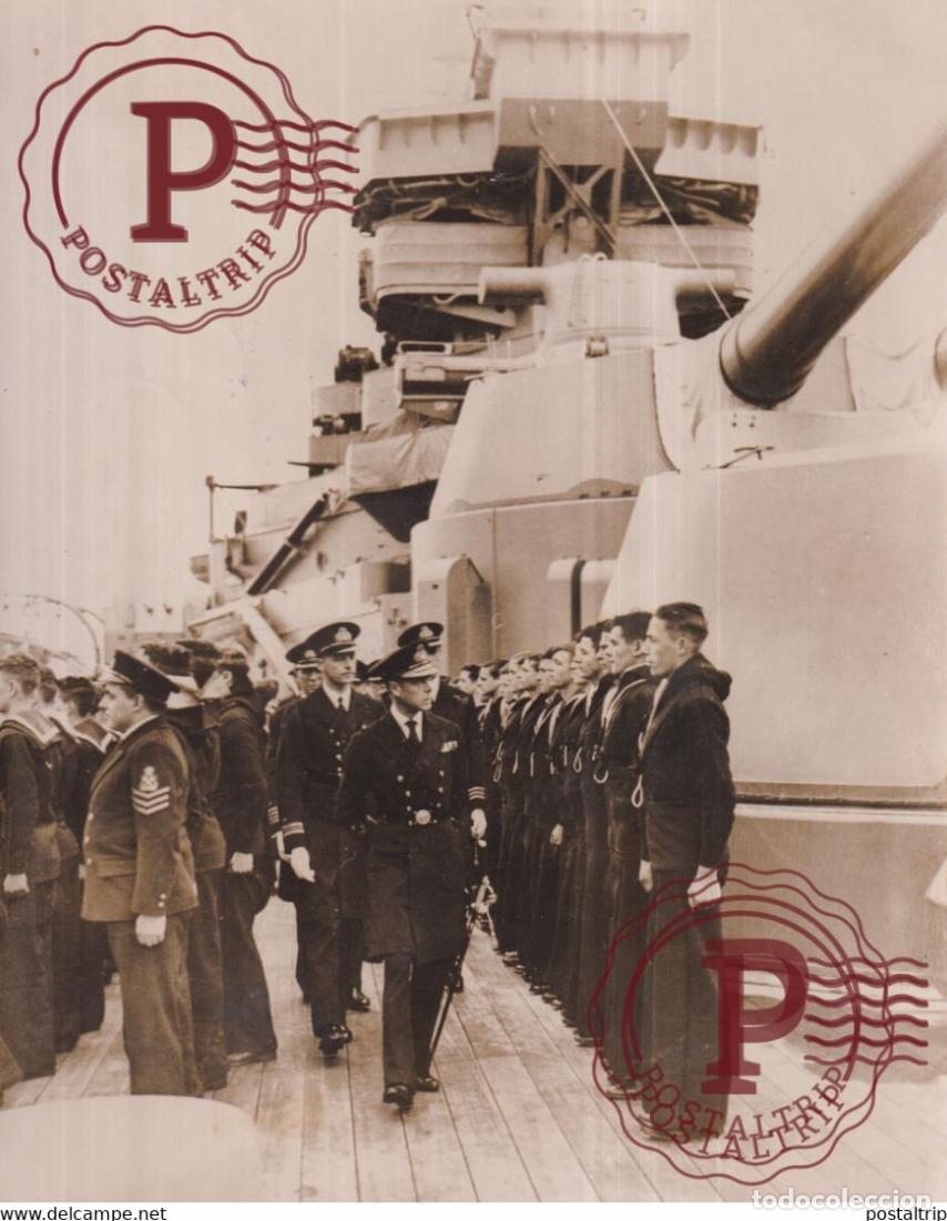 Militaria: ROYAL OAK SPITHEAD KING EDUARD FROM ENGLAND INSPECT THE ROYAL NAVY ROYAL OAK 21*16 CM