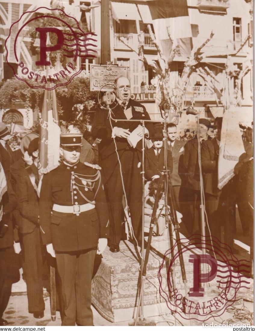 Militaria: CNNES LORD DERBY 1939 PLACE NEVILLE CHAMBERLAIN 22*16 CM