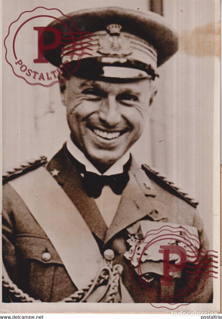 Militaria: MARQUIS FRANCESCO DE PINEDO Famous Italian aviator 1933 FLIEGER GODOS UND ROSSI BAGDAD 18*13CM IT
