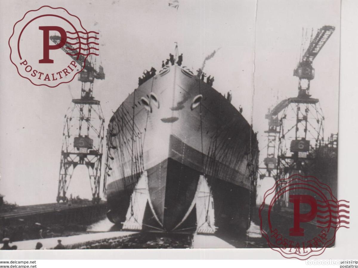 Militaria: ERSTEN ENGLISCHEN SCHLACHTSCHIFFES WALKER ON TYNE 18*13cm FOTO DE PRESSE WW2 WWII WORLD WAR 2 WELTKR