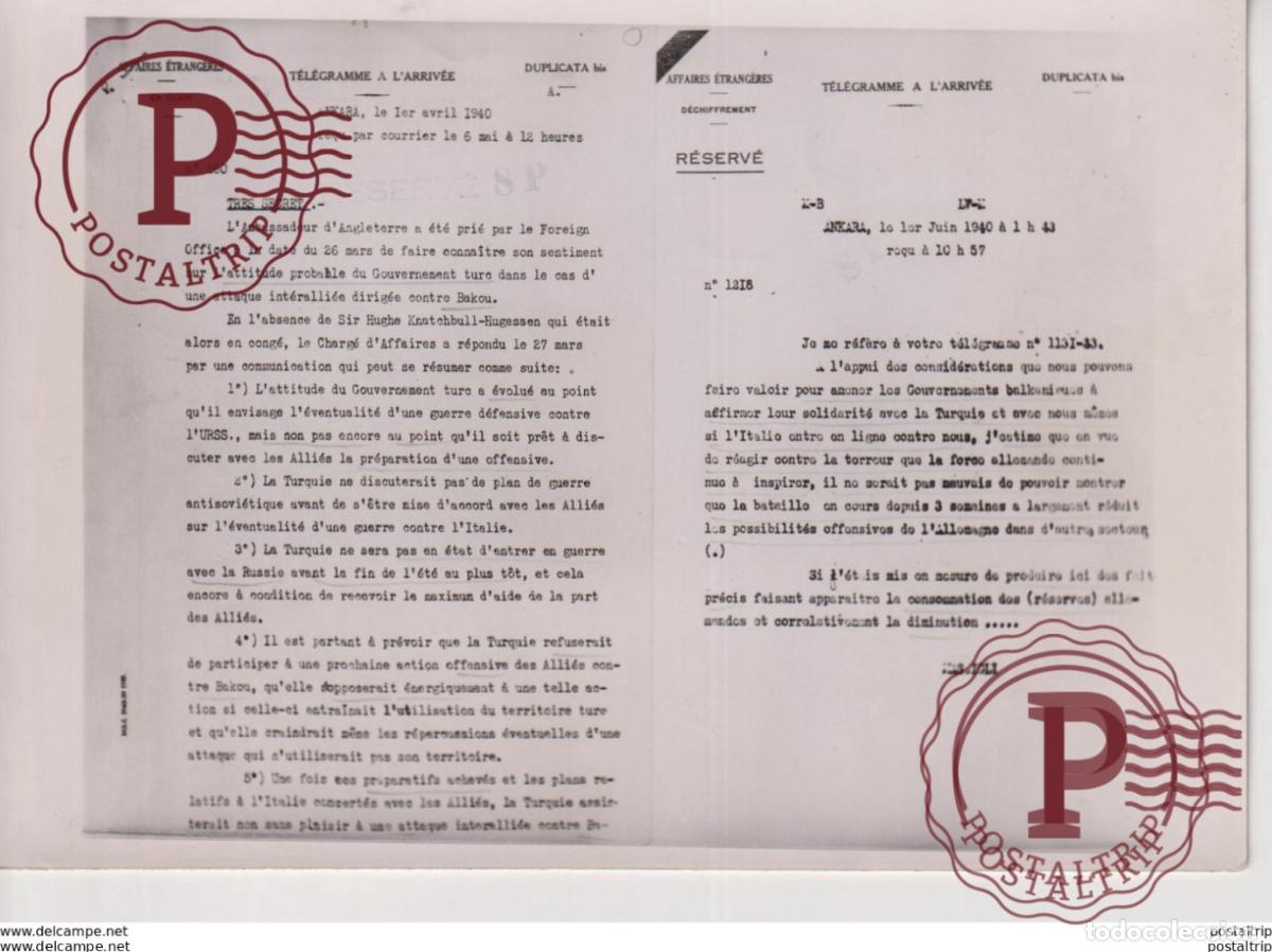 Militaria: TRES SECRET BAKOU TUE AMBASSADEUR ANGLETERRE 18*13cm WW2 WORLD WAR 2 WELTKRIEG deutschland