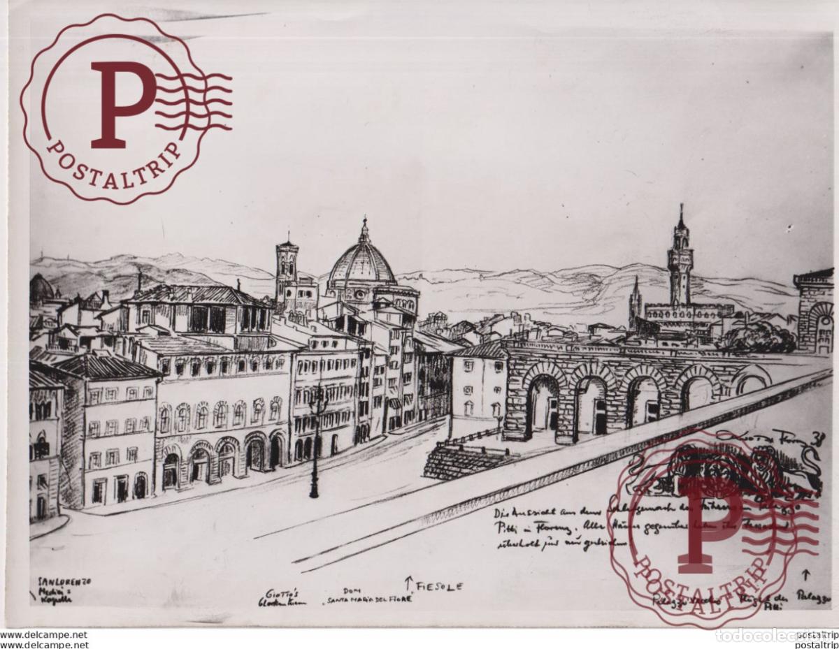 Militaria: ITALIENBESUCH FUHRERSFLORENZ HITLER BESUCH AM ITALIA 24*18CM WW2 WWII WORLD WAR 2 WELTKRIEG deutschl