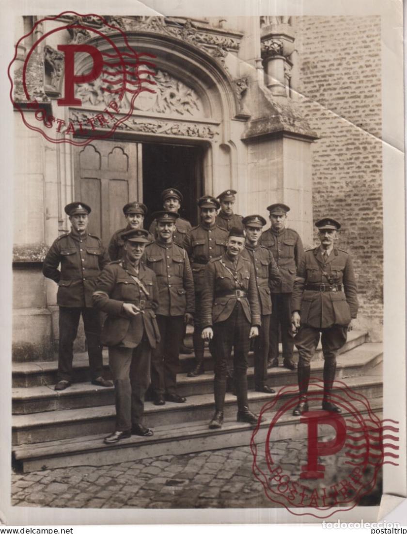 Militaria: BRITISH WESTERN FRONT FRANCE STAFF AMERICAN VISITORS CHATEAU 21*16CM BRITISH ROYAL FAMILY