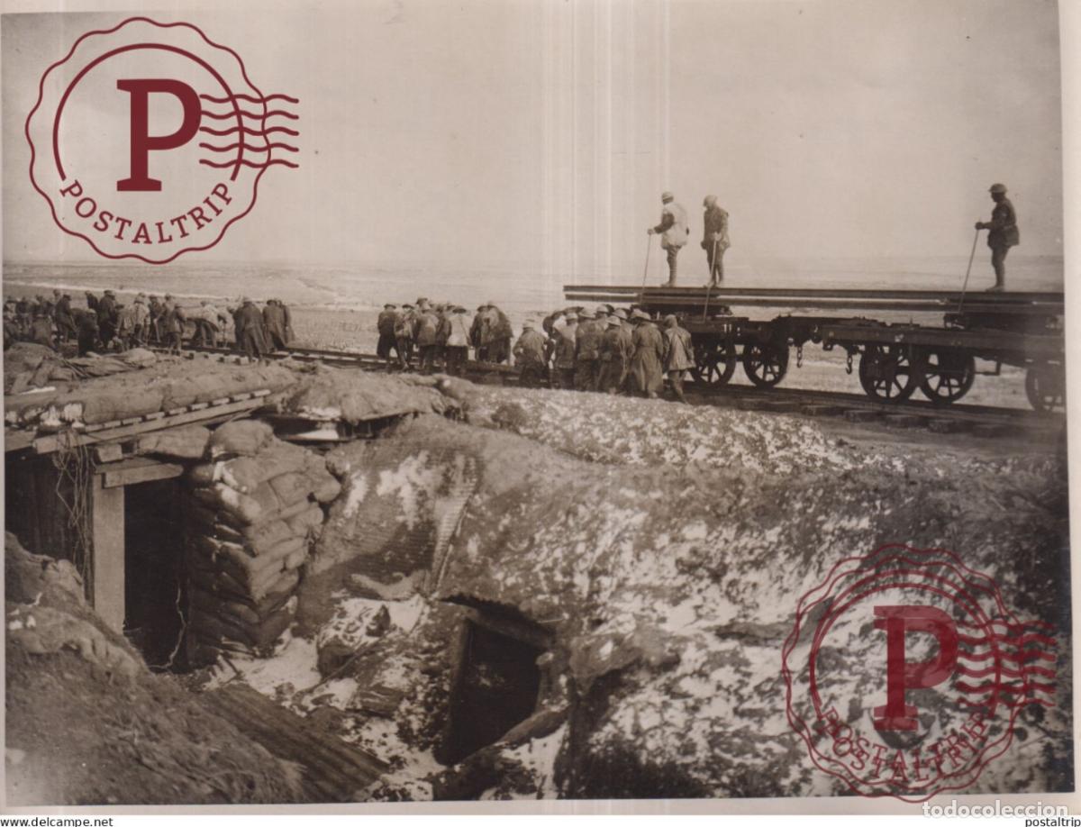 Militaria: BRITISH WESTERN FRONT RAILWAY CHEMIN DE FER battle somme 20*15CM PASSED FOR TRANSMISSION ABROAD W