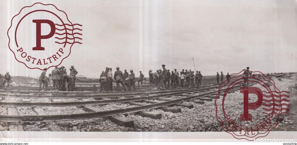 Militaria: france making a new railway track chemin de fer BRITISH WESTERN FRONT 22*10CM WWI WORLD WAR GUERRE