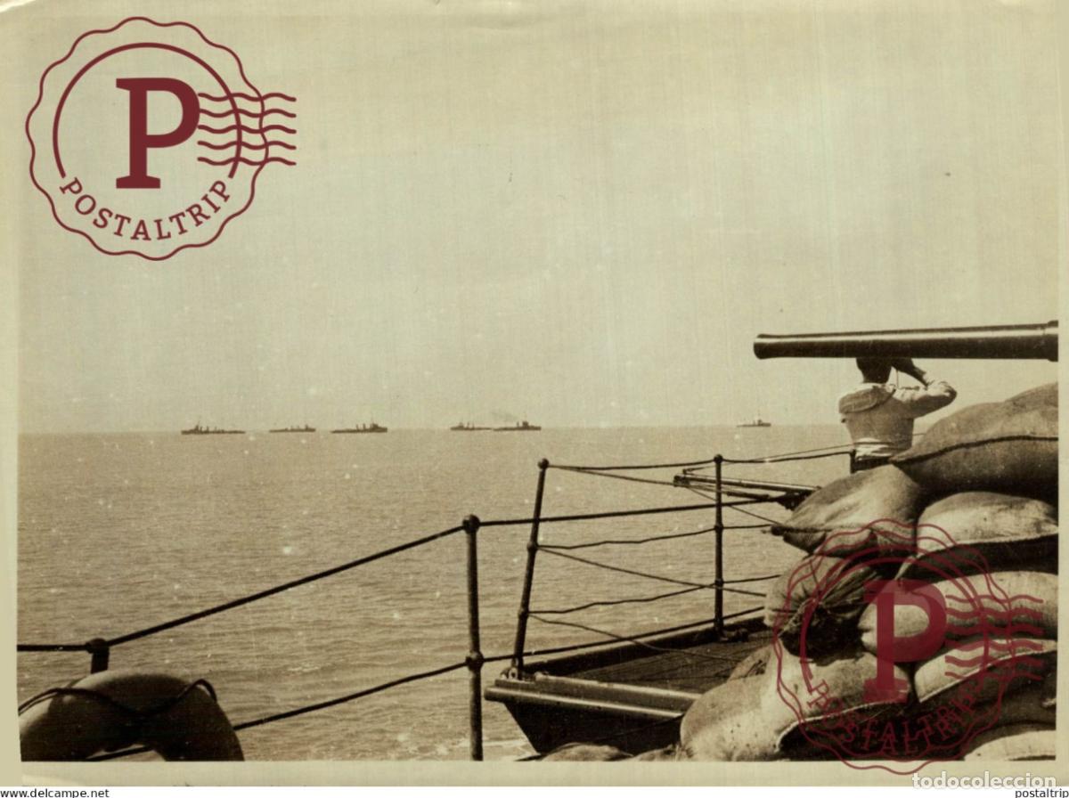 Militaria: ADRIATIC ITALIAN FLOTILLA PROTECTING MONITORS AGAINST SUBMARINES ITALY 21*16CM British Royal NAV