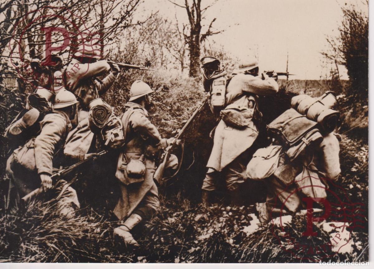 Militaria: DES SOLDATS FRANCAIS TIRENT SUR LES ALLEMANDS PAS DE CALAIS SEE RIGHT CORNER 18*13CM GUERRE WAR