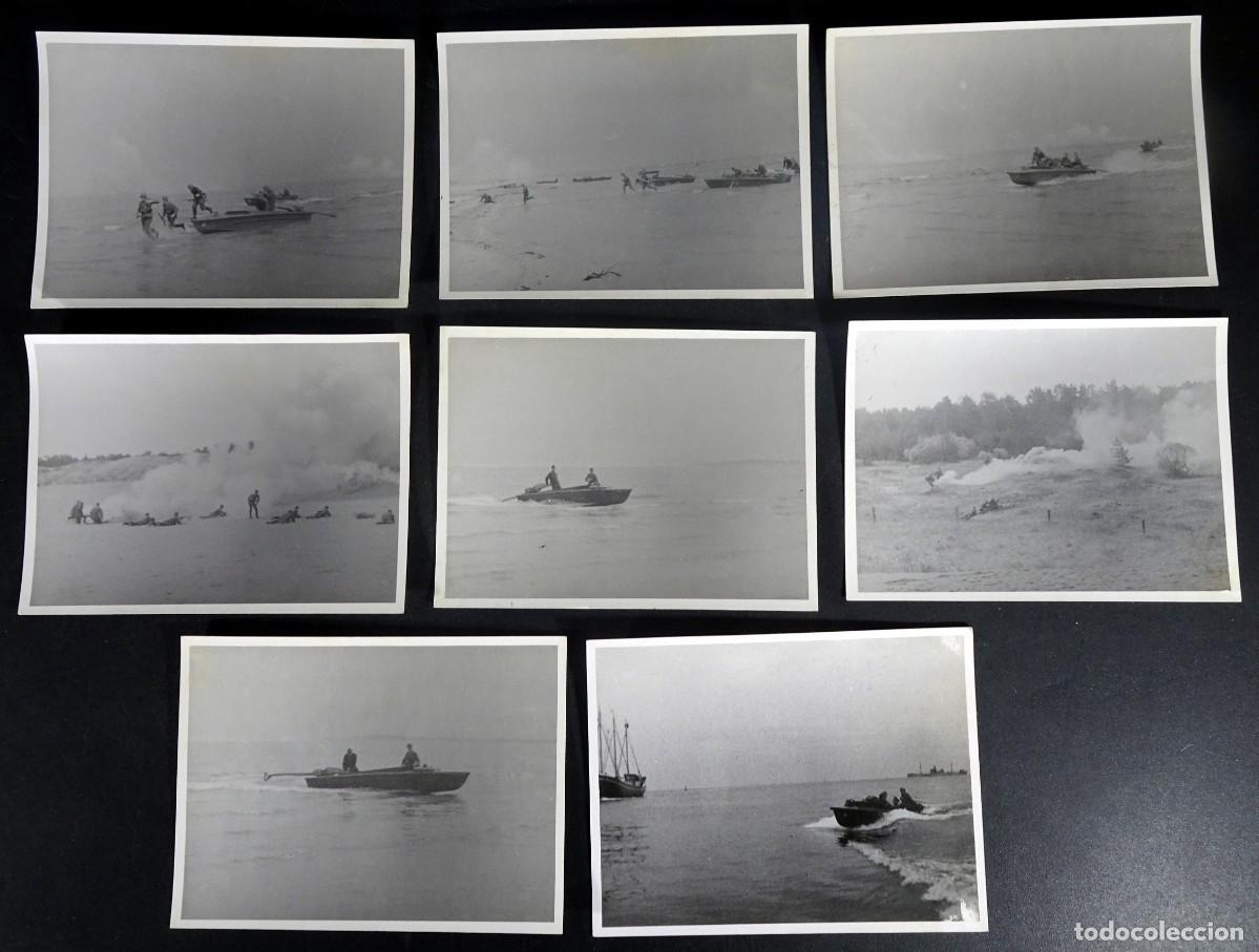 Militaria: LOTE 8 ANTIGUAS FOTOGRAF&Iacute;AS ORIGINALES, MILITAR, SOLDADOS ,LUGAR POR DETERMINAR ,LANCHAS ,VER FOTOS