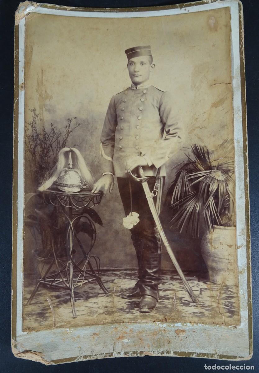 Militaria: ANTIGUA FOTOGRAF&Iacute;A ESTUDIO, CDV, MILITAR, UNIFORME ,SOLDADO LANCERO CABALLER&Iacute;A ,SIGLO XIX VER FOTOS
