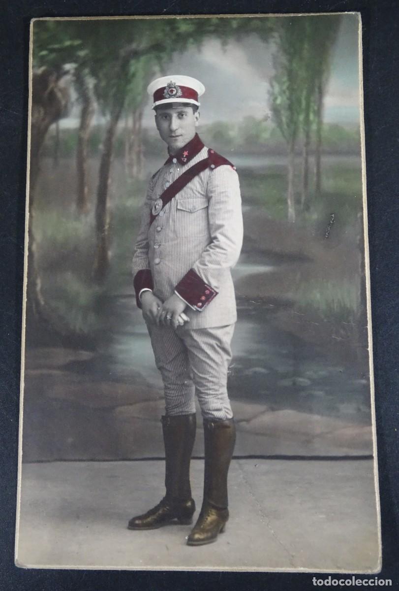Militaria: ANTIGUA FOTOGRAF&Iacute;A DE ESTUDIO, MILITAR, UNIFORME, BUSQUETS, COLOREADA, VER FOTOS