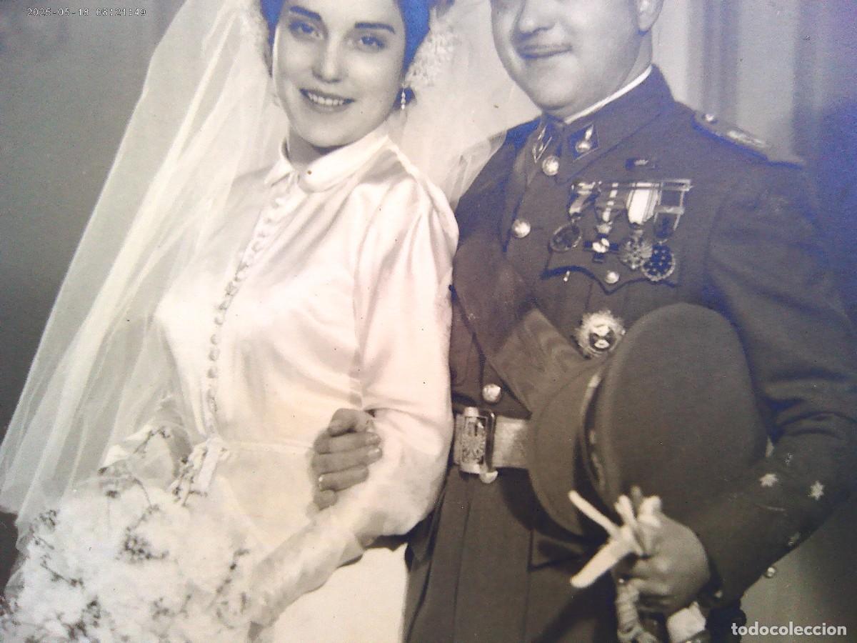 Militaria: DIVISION AZUL: FOTO BODA CAPITAN ARTILLERIA VETERANO GUERRA CIVIL Y D.A., VIEJA GUARDIA FALANGE