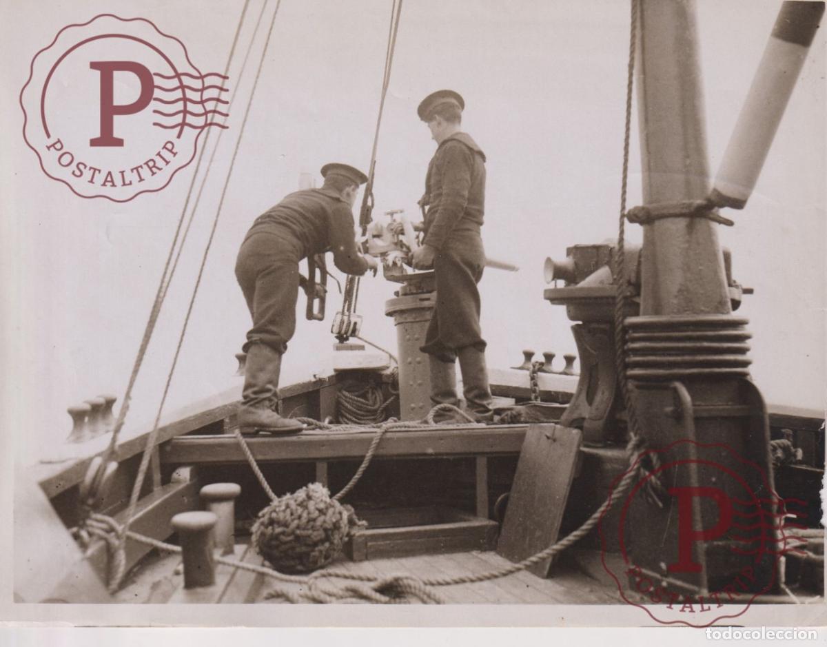 Militaria: IN A DRIFTER ON PATROL 21*16CM British Royal NAVY GUERRE WW1