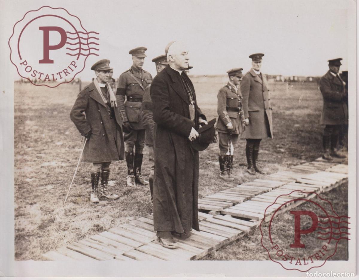 Militaria: CARDINAL BOURNE VISITS IRISH TROOPS BRIGADE BRITISH WESTERN FRONT 21*16CM WWI WORLD WAR GUERRE