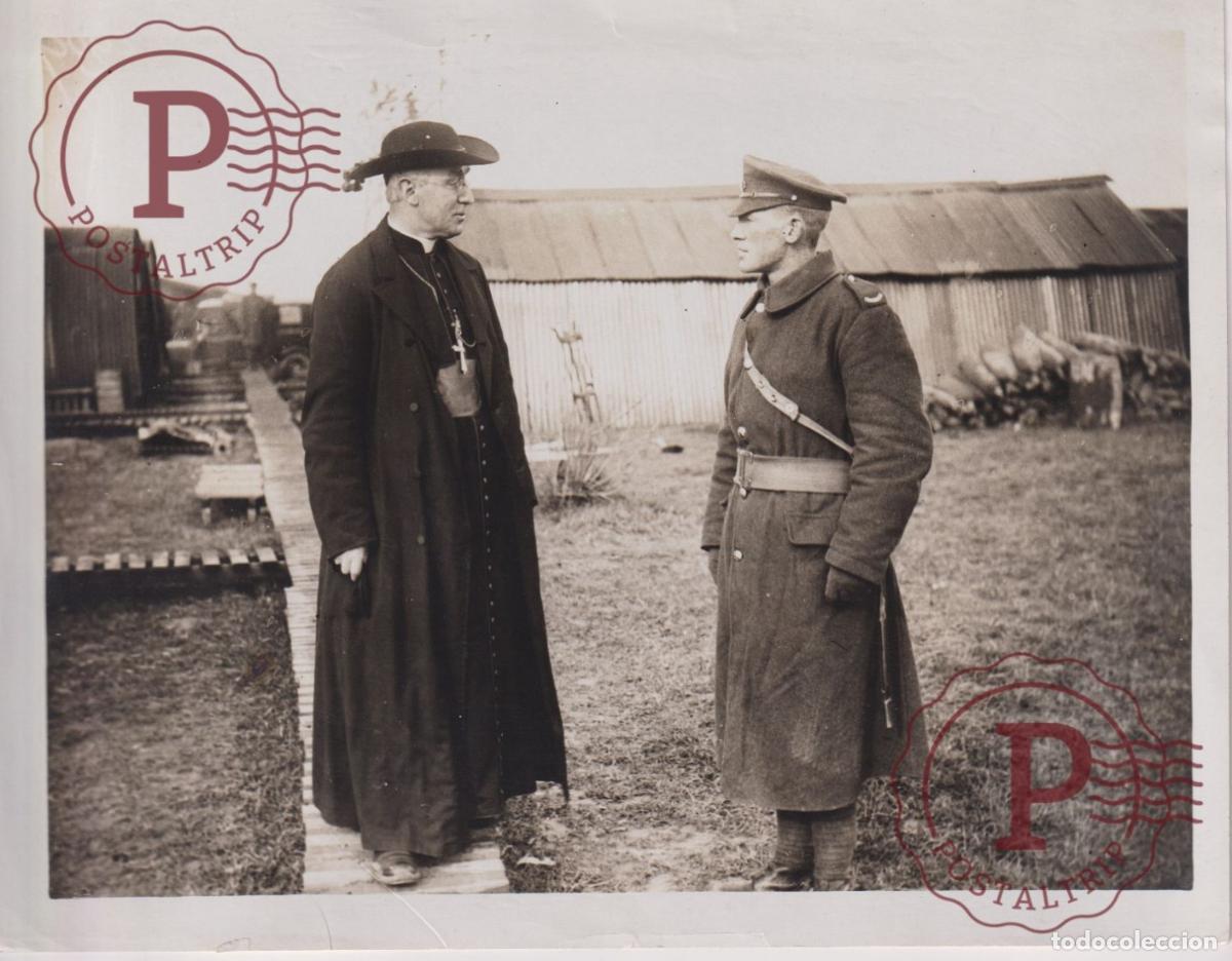 Militaria: CARDINAL BOURNE VISITS IRISH TROOPS BRIGADE BRITISH WESTERN FRONT 21*16CM WWI WORLD WAR GUERRE