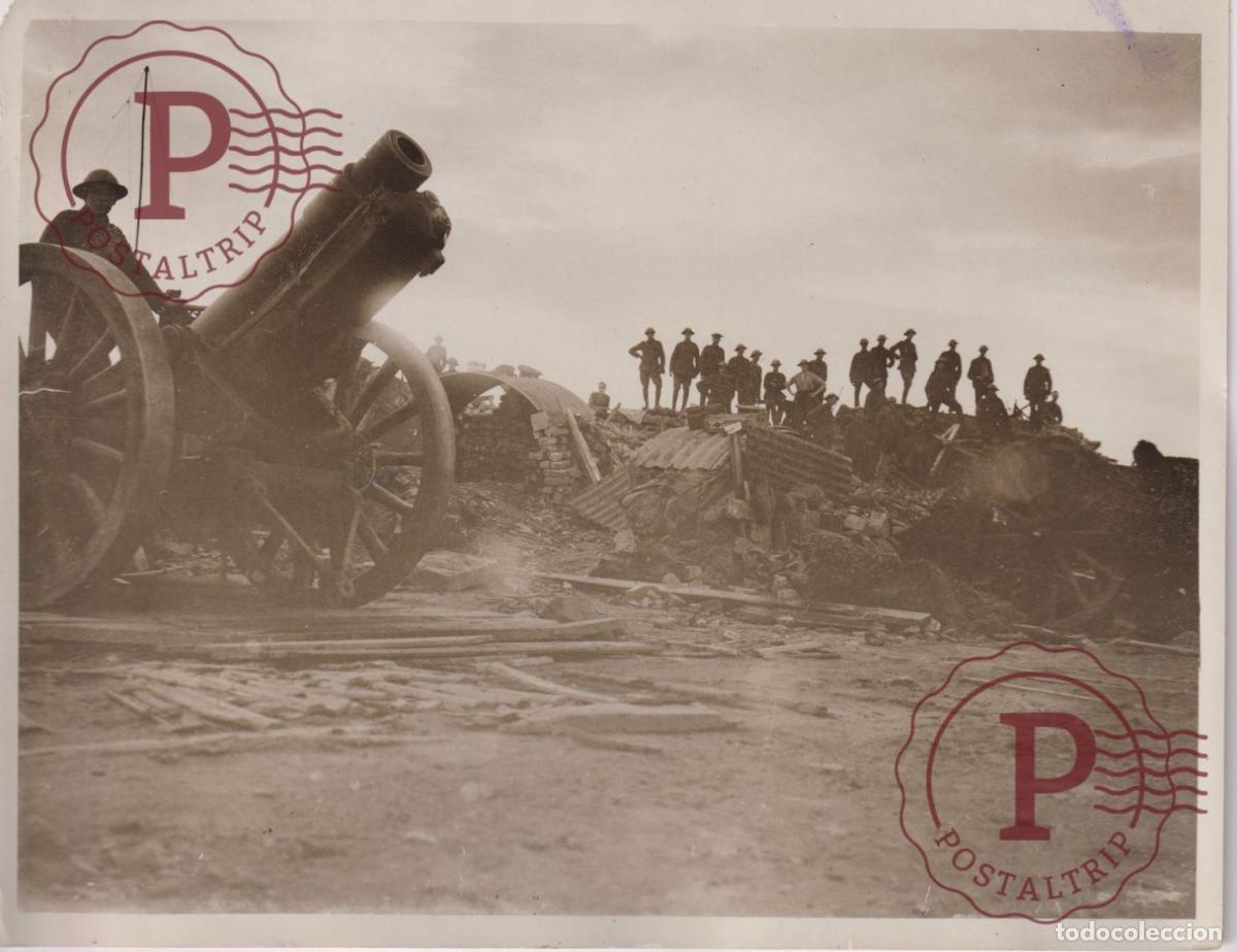 Militaria: BATTLE OF FLANDERS MONSTER BRITISH GUN 21*16CM world war BRITISCH WESTERN FRONT