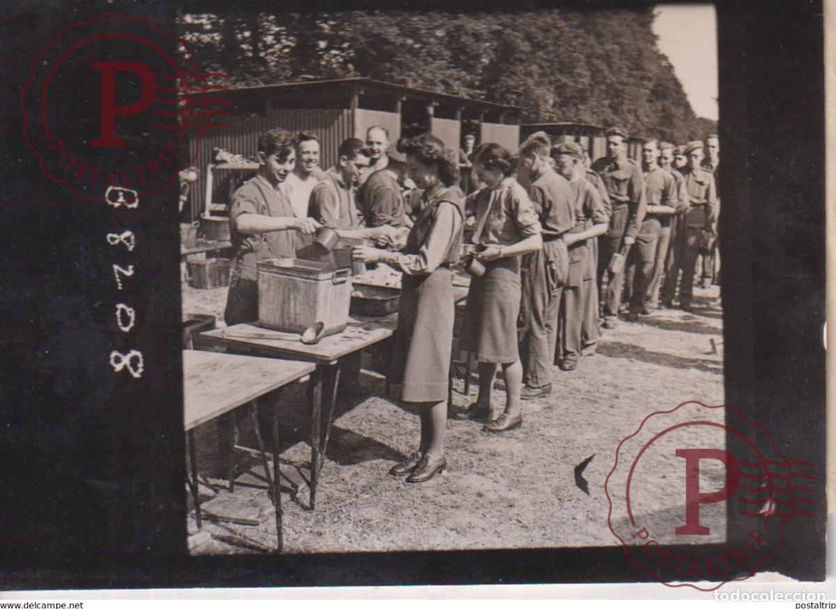 Militaria: A.T.S. NORMANDY 1944 9*6CM GUERRE BRITISH ARMY WW2 LIBERACION CROWN PHOTOGRAPH
