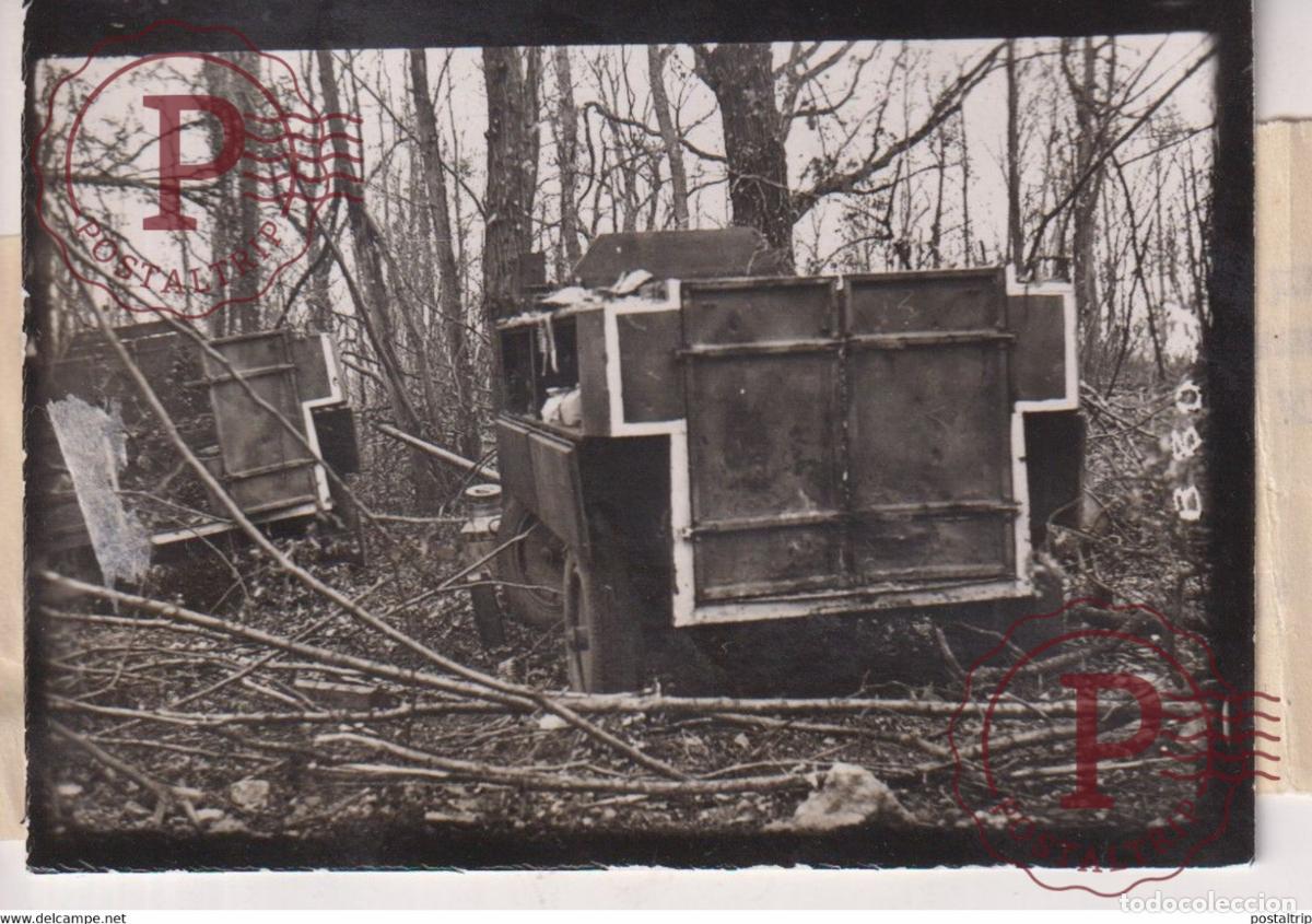 Militaria: NORMANDY GERMAN VEHICLES 9*6CM GUERRE BRITISH ARMY WW2 LIBERACION CROWN PHOTOGRAPH