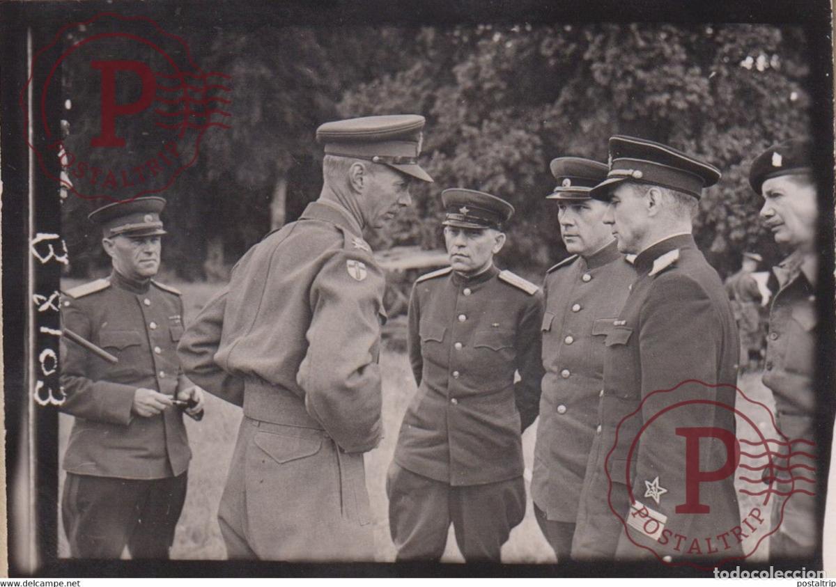Militaria: LT GENERAL DEMPSEY RUSSIAN DELEGATION COL JORBAROV VASILIEV SK 9*6CM GUERRE BRITISH ARMY WW2 LIBERAC