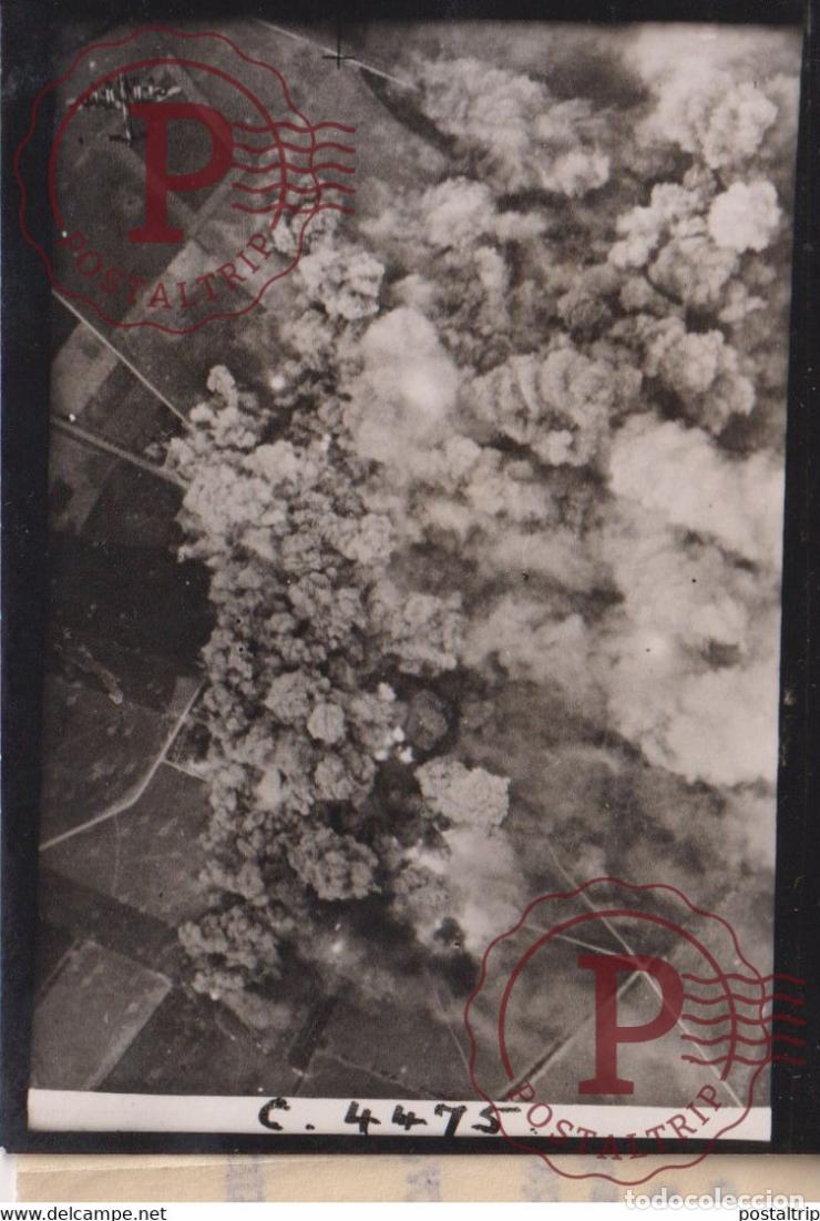Militaria: CAGNY RAF ATTACK LANCASTERS HALIFAX CAEN 9*6CM GUERRE BRITISH ARMY WW2 LIBERACION CROWN PHOTOGRAPH