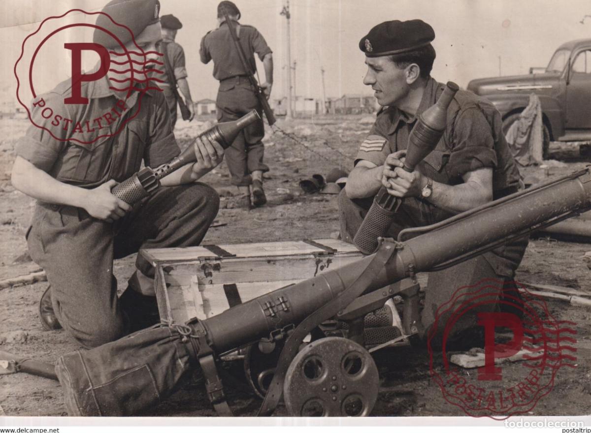 Militaria: WAR PORT SAID ENGLISH SOLDIERS SOVIETIC WAPONS &Eacute;gypte EGYPT 21*15CM WAR GUERRE PHOTOGRAPH