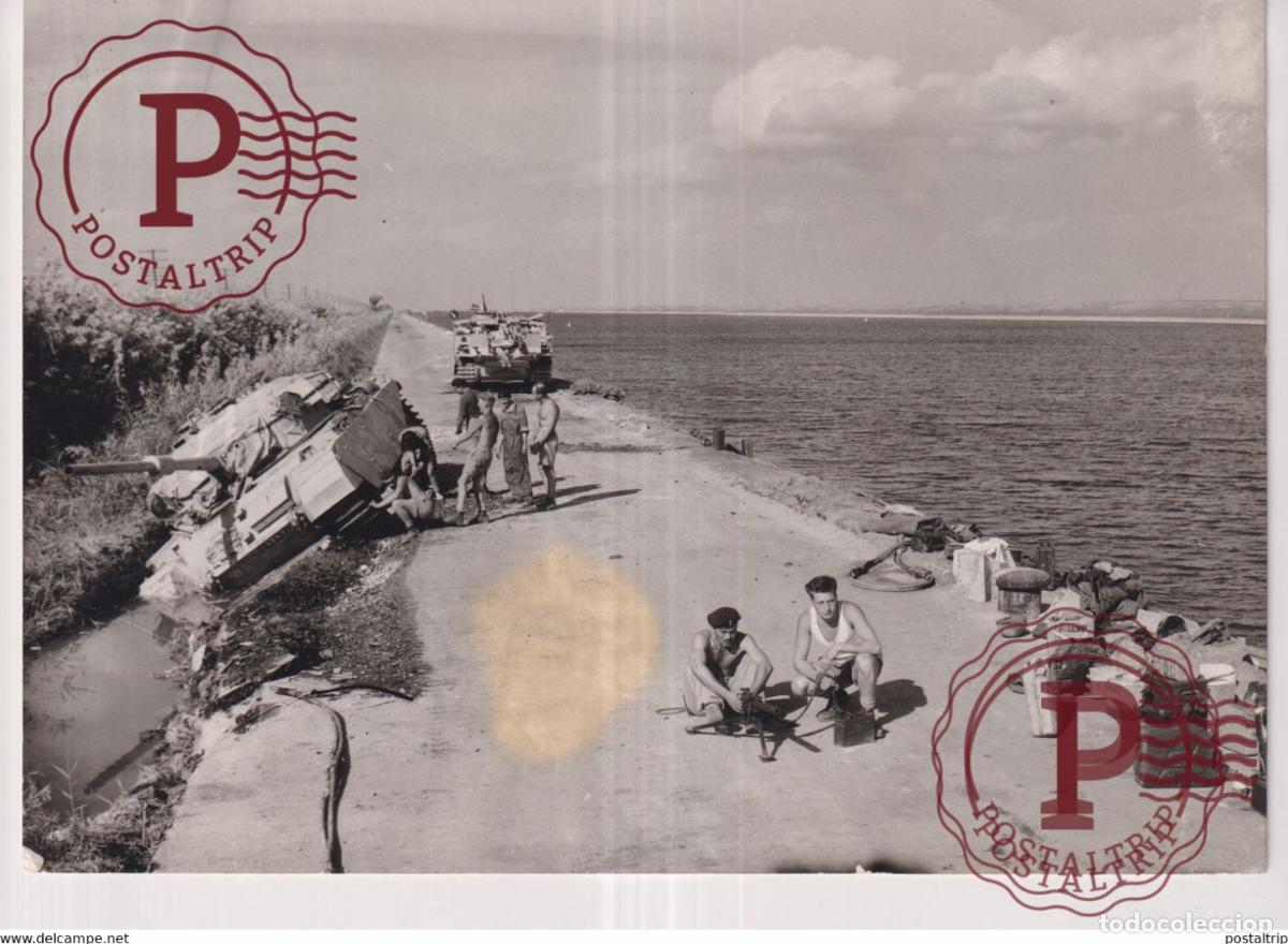 Militaria: KANTARA british forces centurion tank ismailia suez canal CARRO DE COMBATE 21*15CM WAR GUERRE PHO