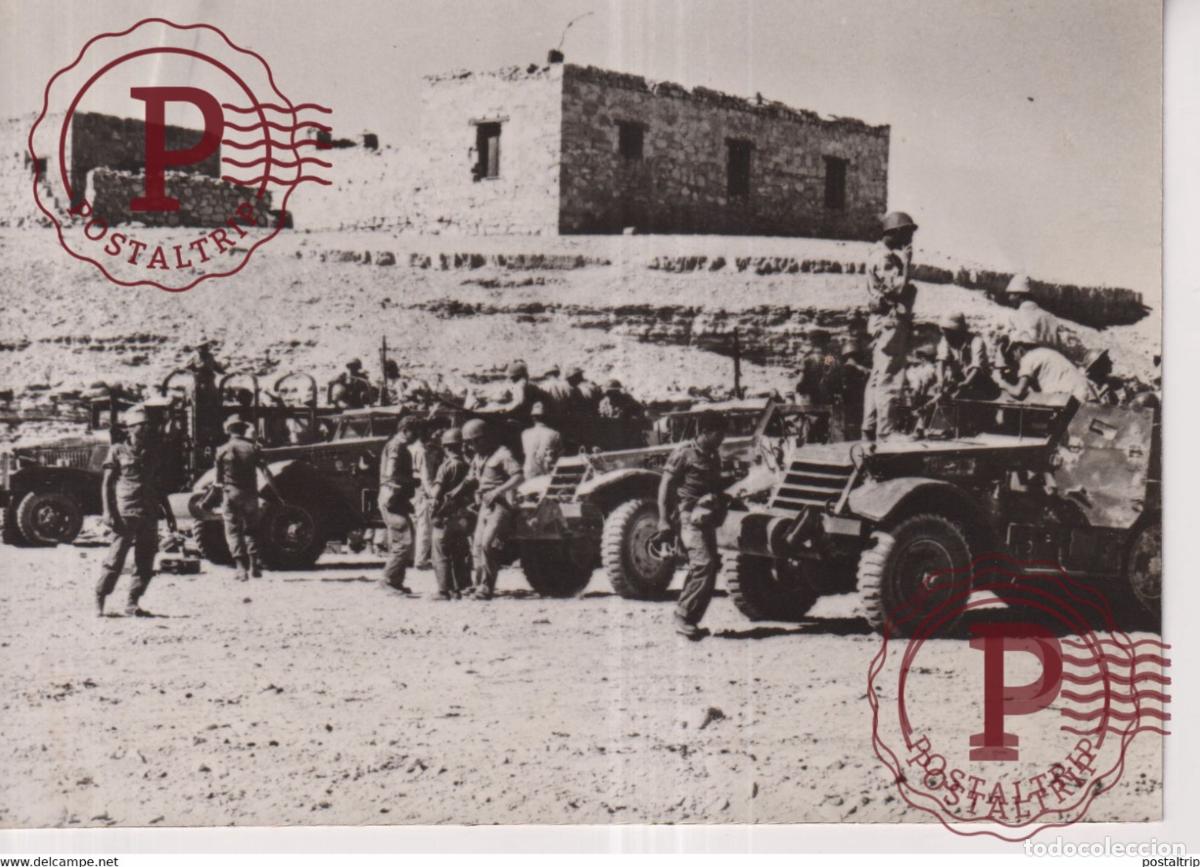 Militaria: KUSSEMA AN ISRAELI MOTORIZED COLUMN 19*14CM GAZA WAR GUERRE PHOTOGRAPH EGYPTE EGYPT ISRAEL