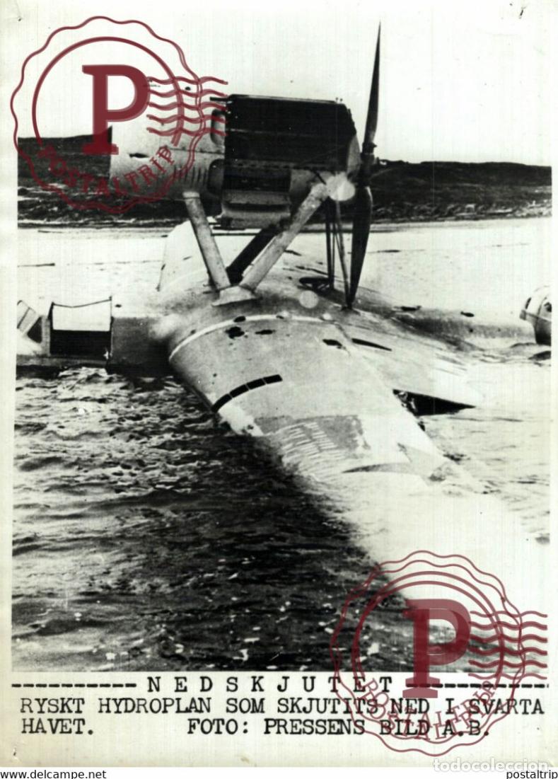 Militaria: RUSSIAN GYDROPLANE SHUT DOWN WORLD WAR 21*15CM SWEDEN SVERIGE SEE CORNERS