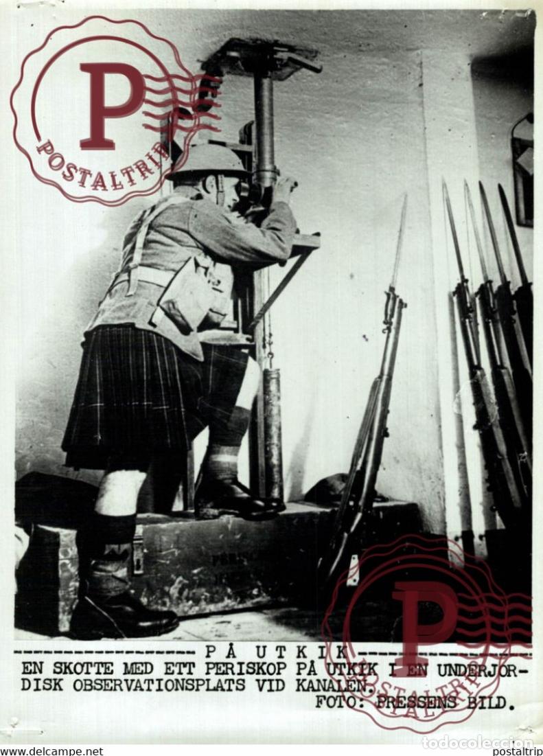 Militaria: SCOTISH SOLDIERS AT THE KANAL 21*15CM SWEDEN SVERIGE SEE CORNERS