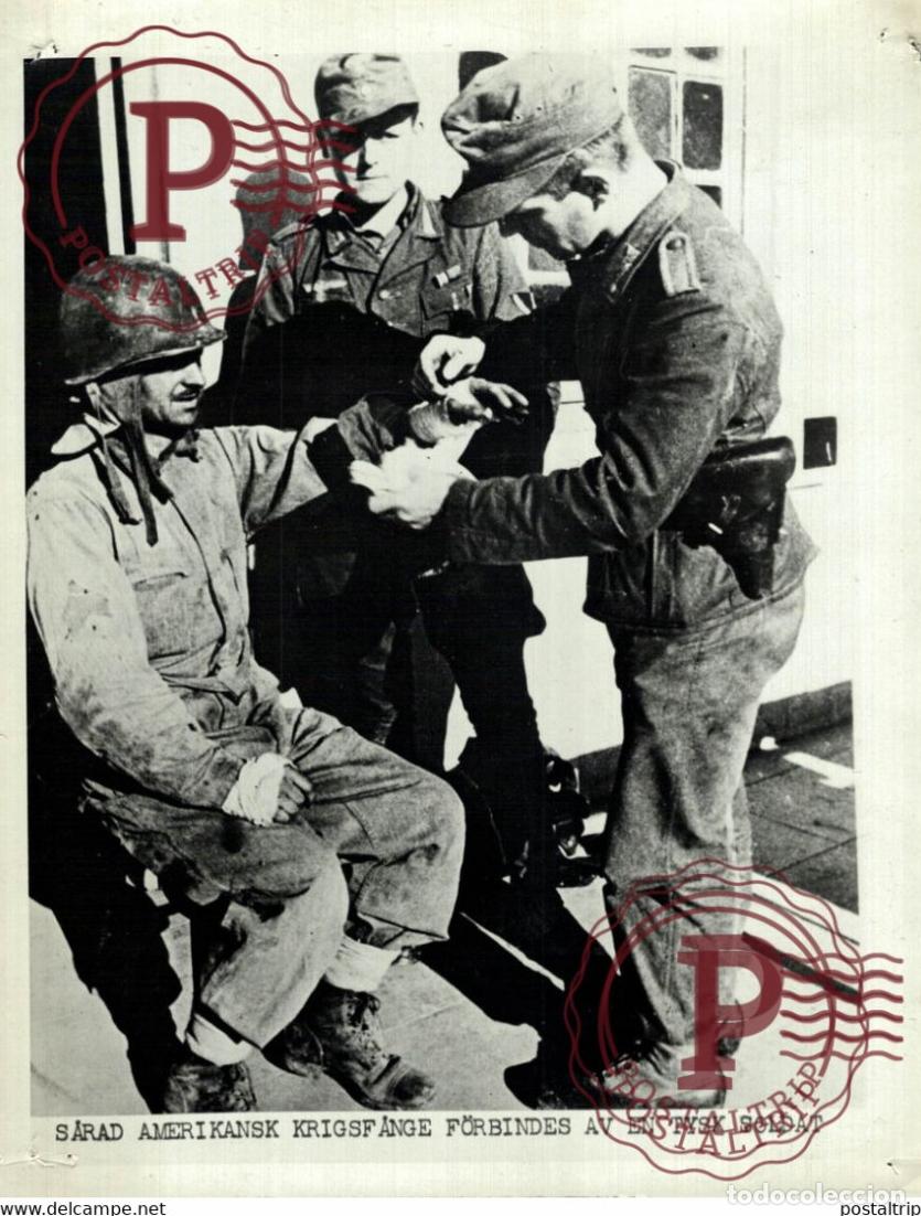 Militaria: US PRISONER OF WAR GERMAN SOLDIER 21*15CM SWEDEN SVERIGE SEE CORNERS