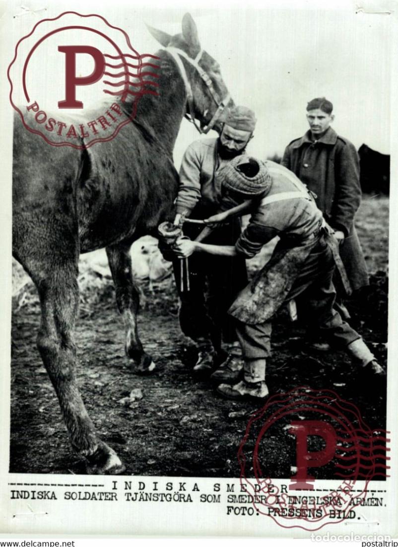 Militaria: INDIAN SMITH WORKING FOR THE ENGLISH ARMY 21*15CM SWEDEN SVERIGE SEE CORNERS