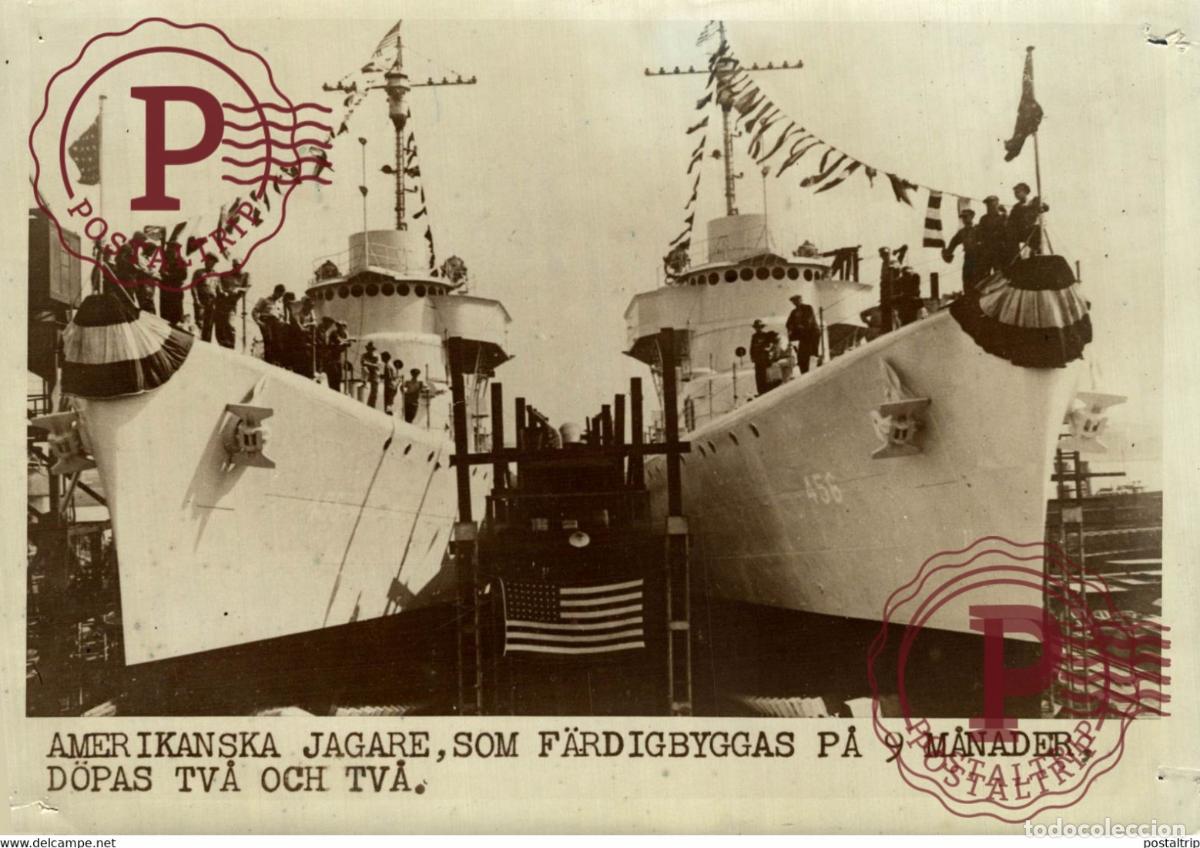 Militaria: USA MARINE SHIPS BATLESHIPS MARINE DE GUERRE 21*15CM SWEDEN SVERIGE SEE CORNERS